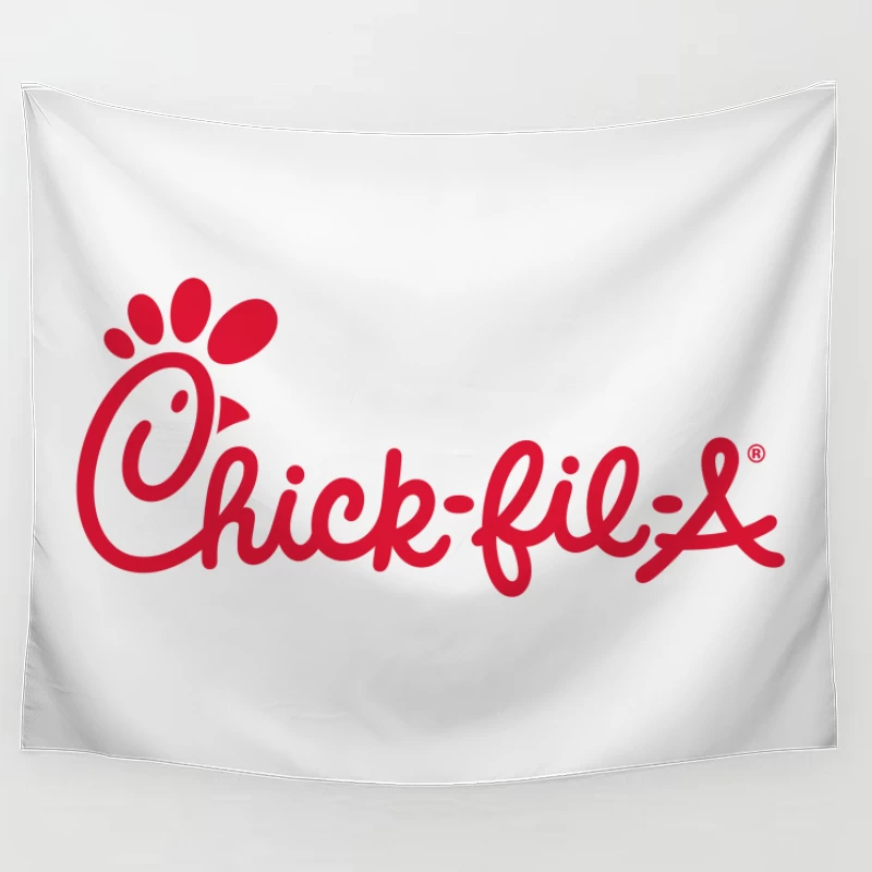 Chick-fil-A Restaurant Chain Logo in Red Tapestry