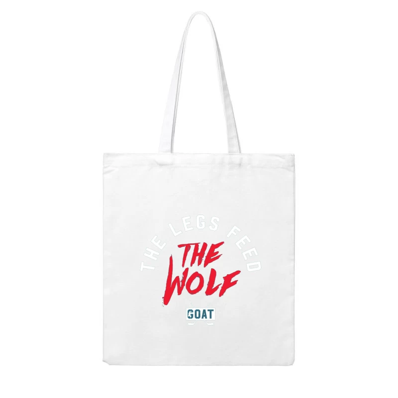 The Wolf and Goat Text Design with Minimalist Typography Cotton Tote Bag