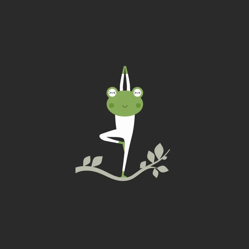 Cute Minimalist Cartoon yoga Frog on Branch Baseball Cap