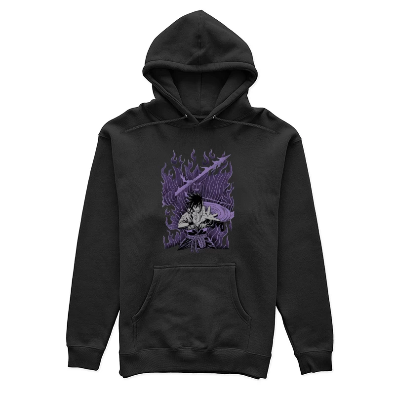 Ninja mit Susanoo und lila Flammen Damen Pullover Hoodie