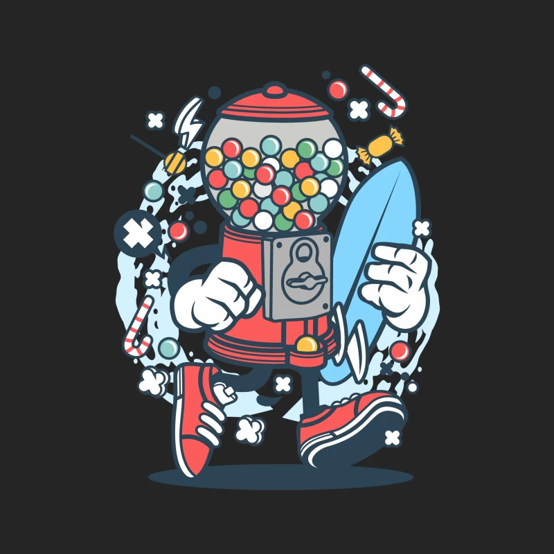 Distributeur de bonbons avec planche de surf Homme Sweat-shirt à enfiler