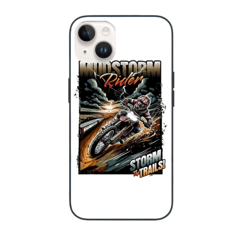 Mudstorm Rider: Extreme Off-Road Motorcycle Racing Through the Storm iPhone Case