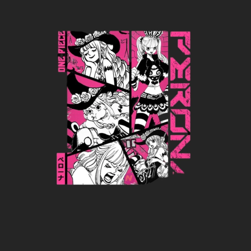 Manga Charakterdesign mit Rosa Hintergrund Damen Pullover Sweatshirt