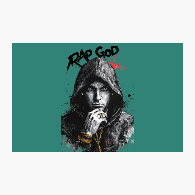 Intense Hooded Rap God in Graffiti Style Travel Mug