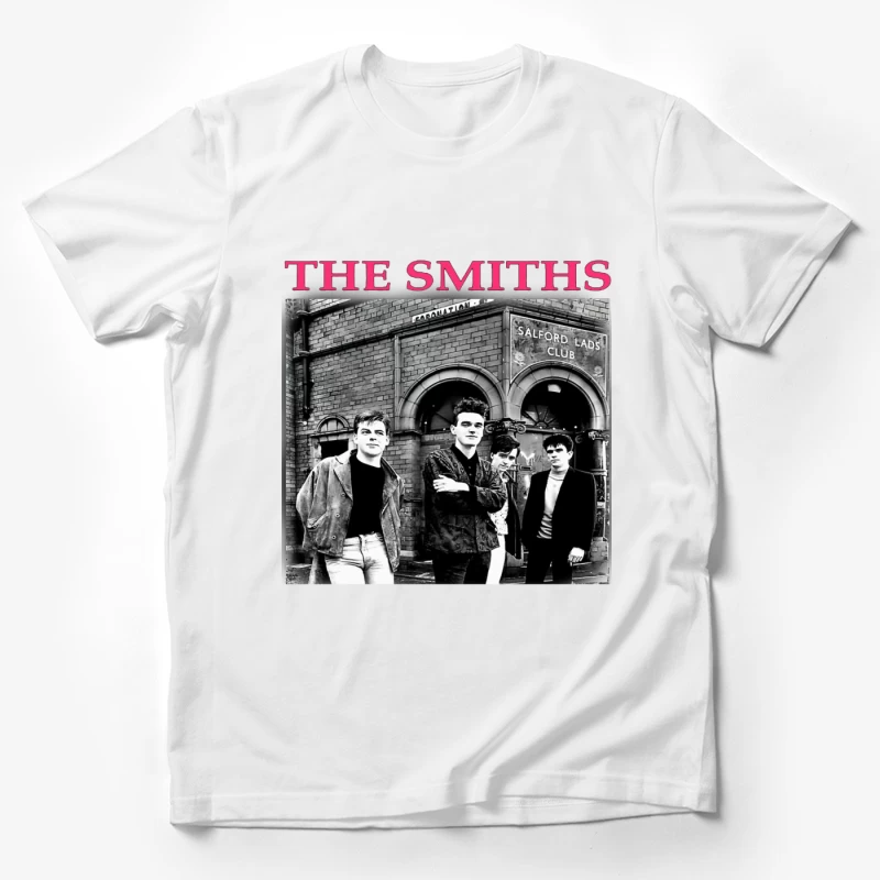 The Smiths Band Outside Historic Salford Lads Club - Iconic Black and White Photograph Male T-Shirt