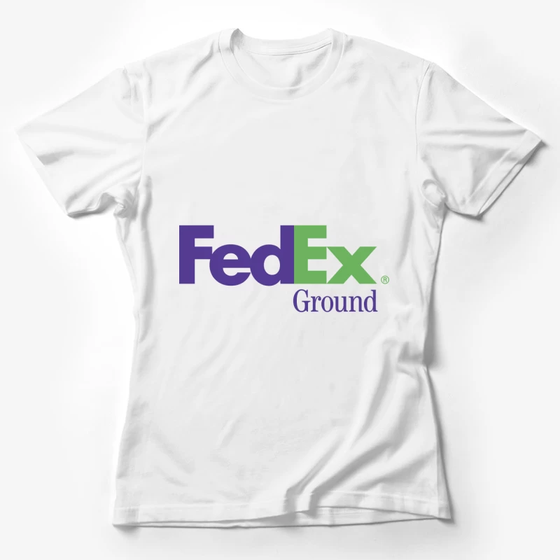 FedEx Ground Corporate Logo - Purple and Green Shipping Company Design Female T-Shirt