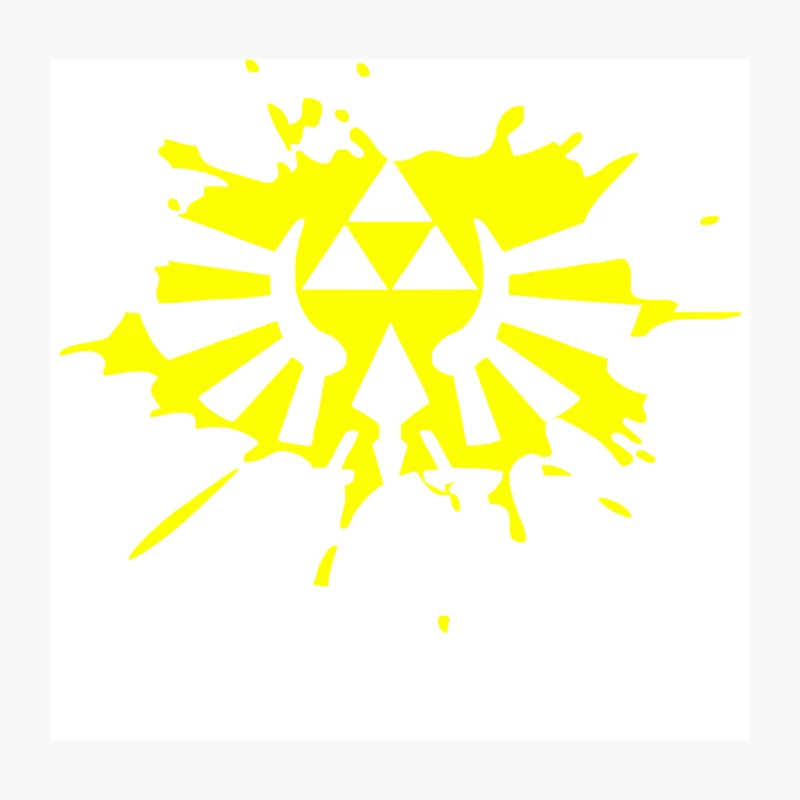 Zelda Link Hylian Shield Triforce Splat Throw Pillow