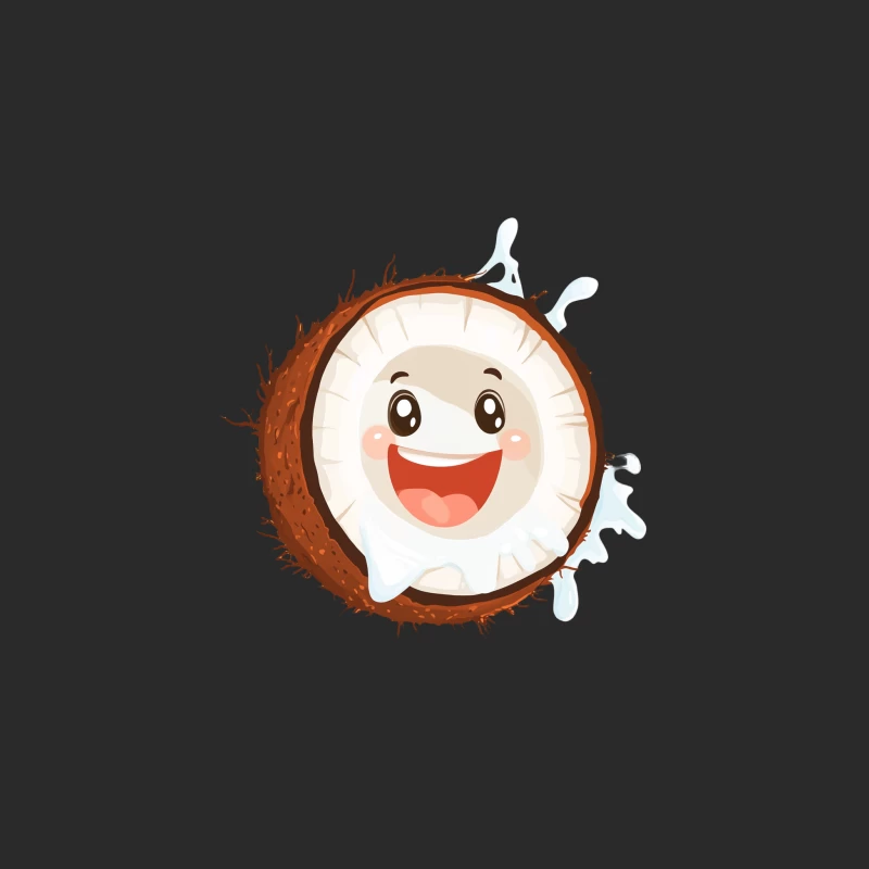 Cheerful Cartoon Coconut Character Baseball Cap