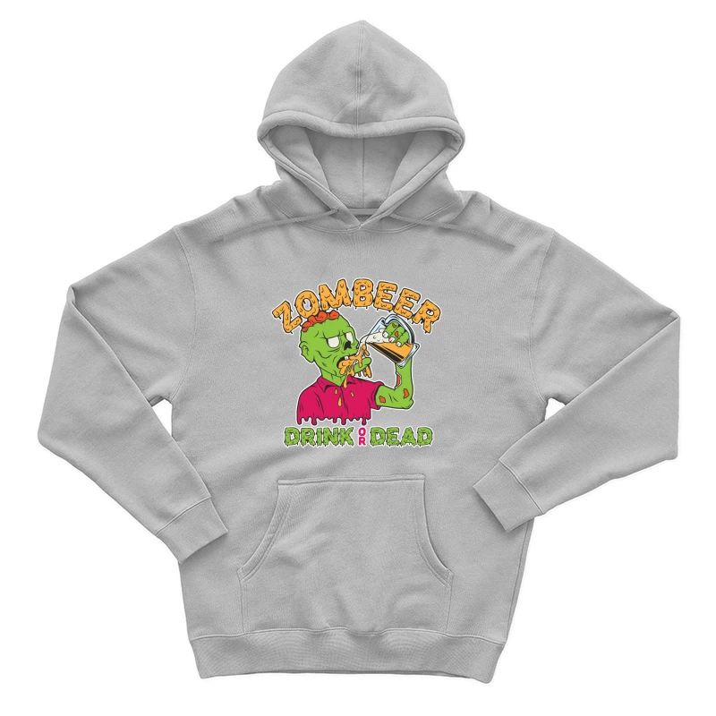 Zombie Beer Illustration Male Pullover Hoodie