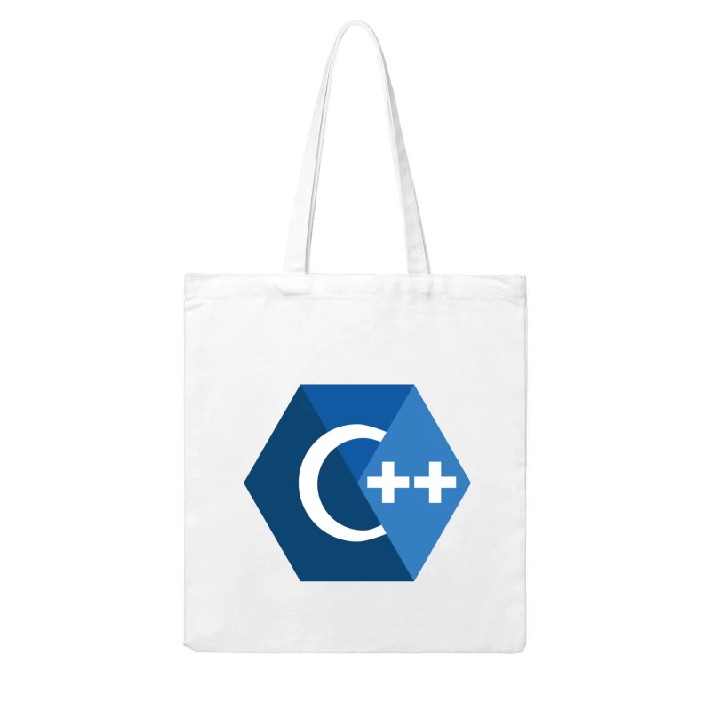 C++ Programming Language Logo in Blue Hexagon Design Cotton Tote Bag