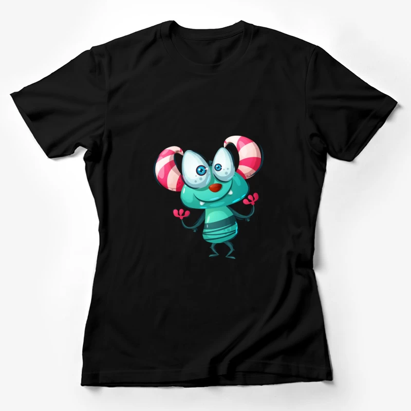 Créature colorée extraterrestre avec cornes rayées Femme T-Shirt