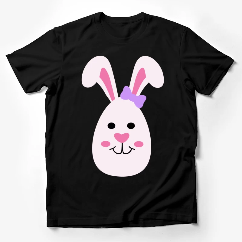 Visage de lapin mignon avec nœud Homme T-Shirt