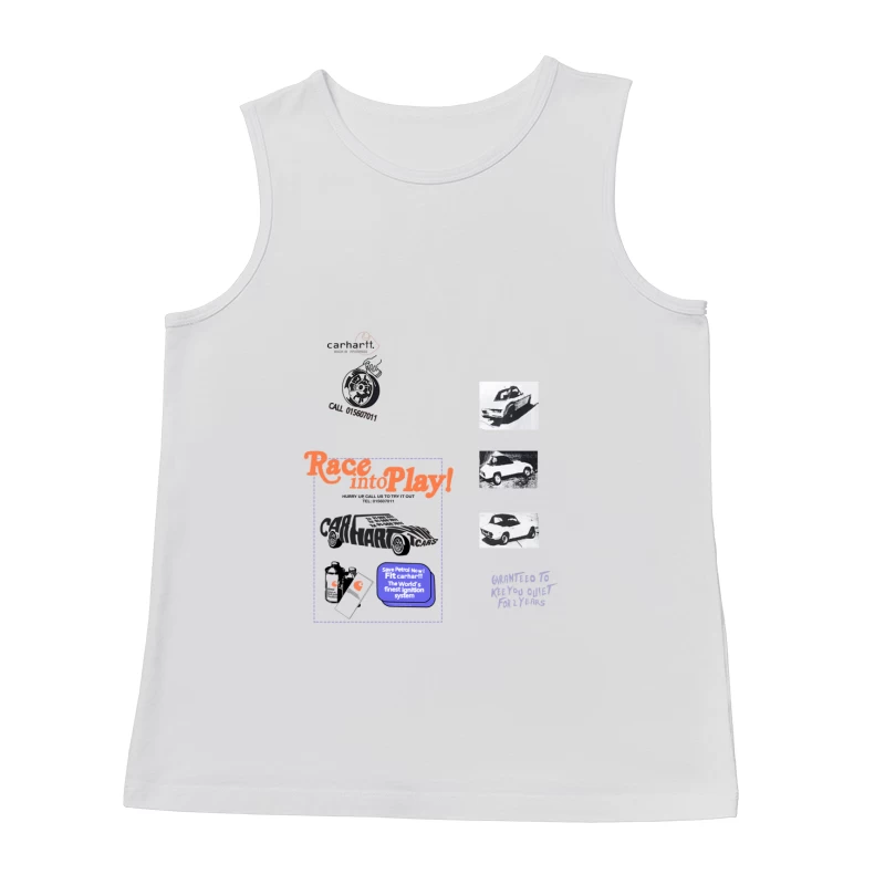 Autowerbung mit Zündsystem und Autoabbildungen Herren Tanktops