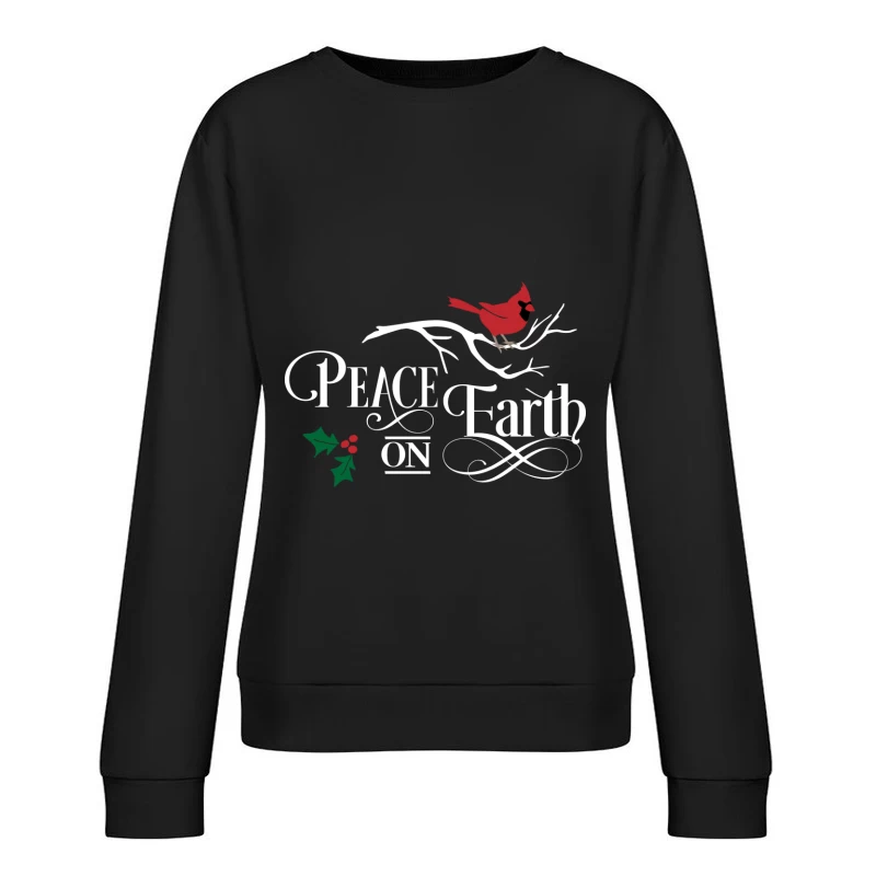Carte de Vœux avec Rouge-gorge et Houx Femme Sweat-shirt à enfiler