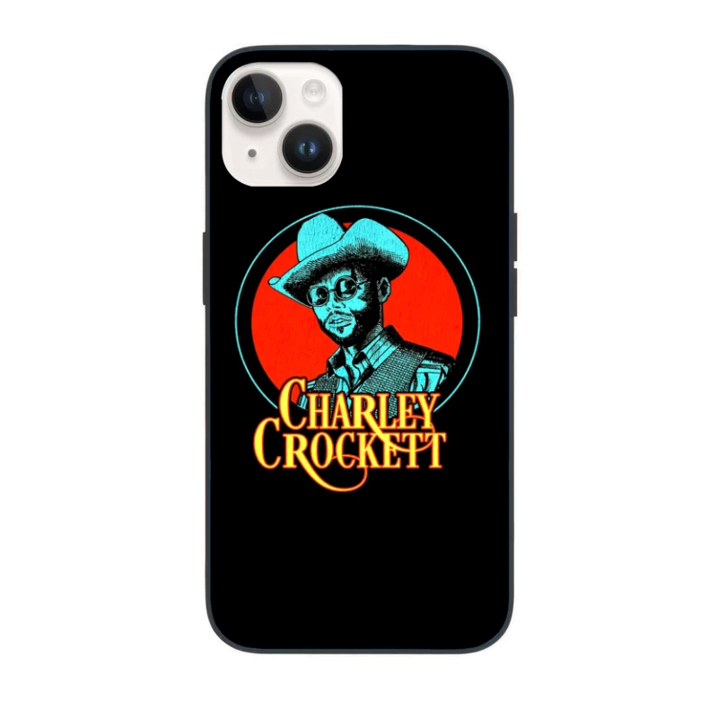 Vintage Charley Crockett Western Music Logo Design iPhone Case