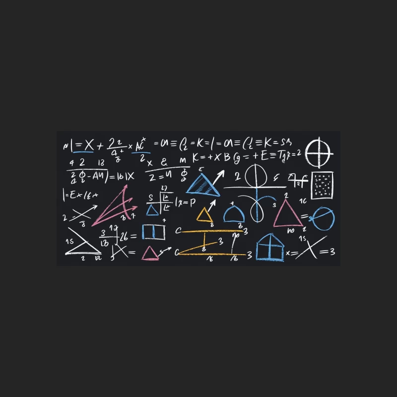 Mathematical Equations and Geometric Shapes on Chalkboard Female Pullover Sweatshirt