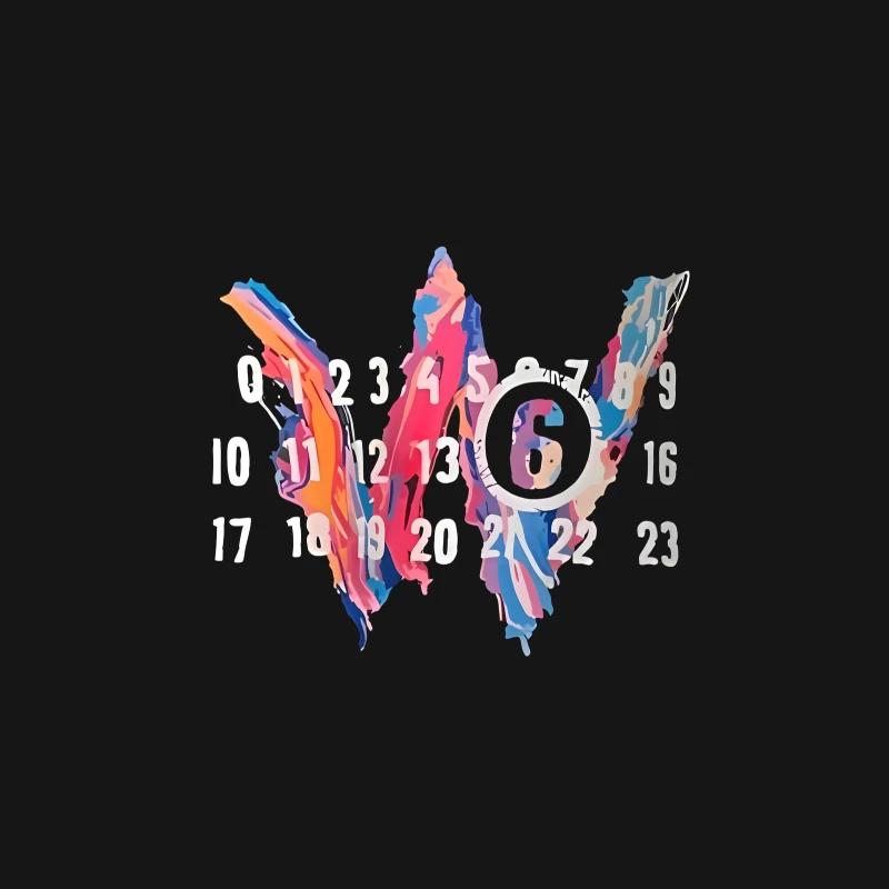 Abstrakte Kunstkalender mit Zahlen Herren Langarm T-Shirt