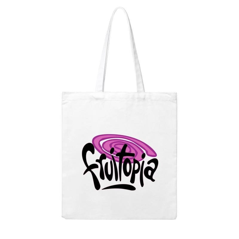 Fruitopia Vintage Beverage Brand Logo with Purple Swirl Design Cotton Tote Bag