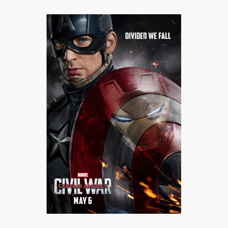 Marvel's Civil War: Captain America vs Iron Man Movie Poster Cotton Tote Bag