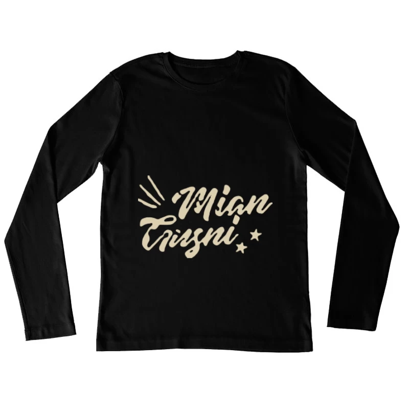 Handgeschriebene Kunst mit Sternen Damen Langarm T-Shirt