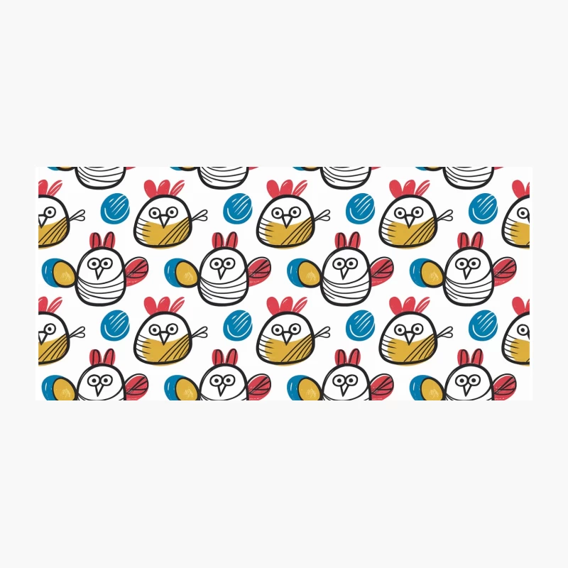 Cute Cartoon Owl Pattern with Colorful Accents Coffee Mug