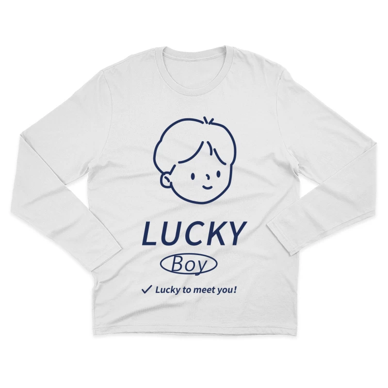 Glücklicher Junge Design Herren Langarm T-Shirt