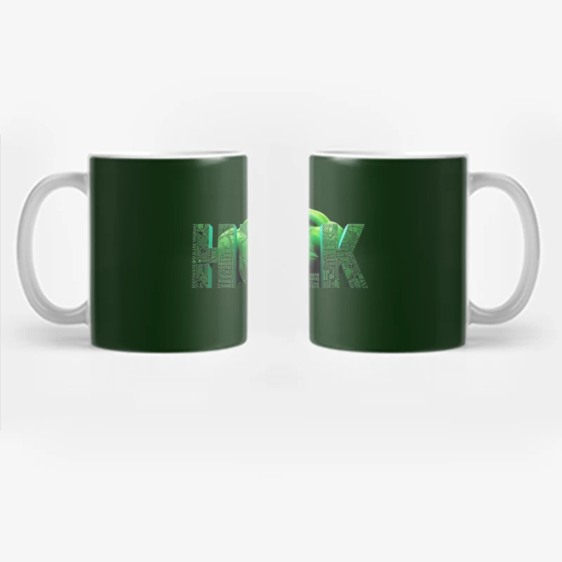 The Incredible Hulk Typographic Character Art Coffee Mug