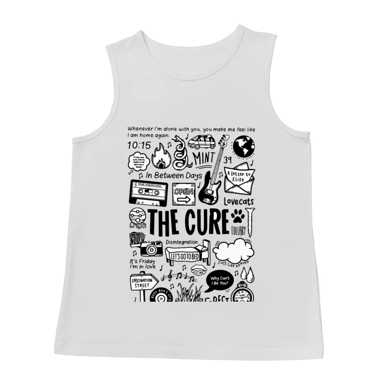 The Cure Band Fan Art Doodle Collection Male Tank Top