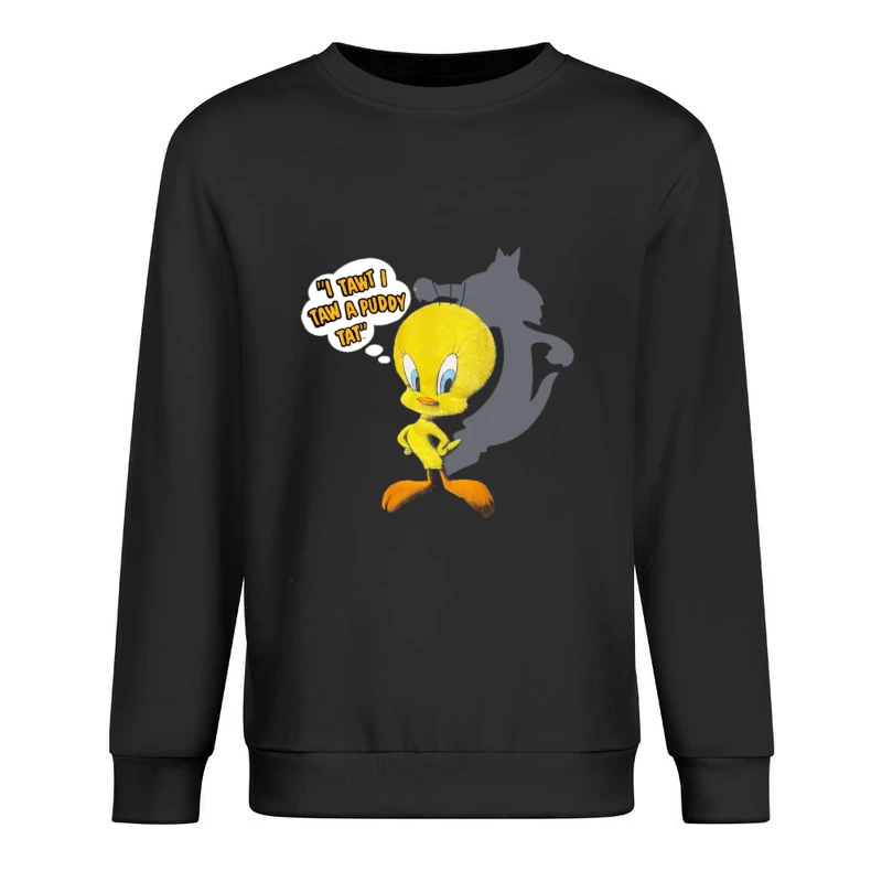 Oiseau jaune avec ombre et citation Homme Sweat-shirt à enfiler