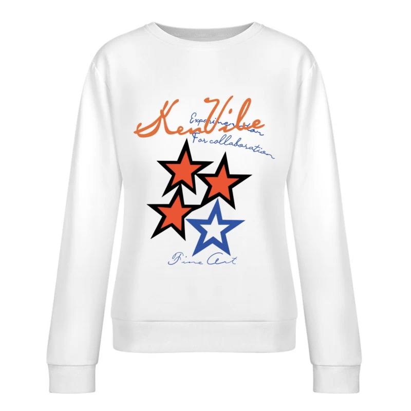 Kreative Zusammenarbeit mit Kunststernen Damen Pullover Sweatshirt