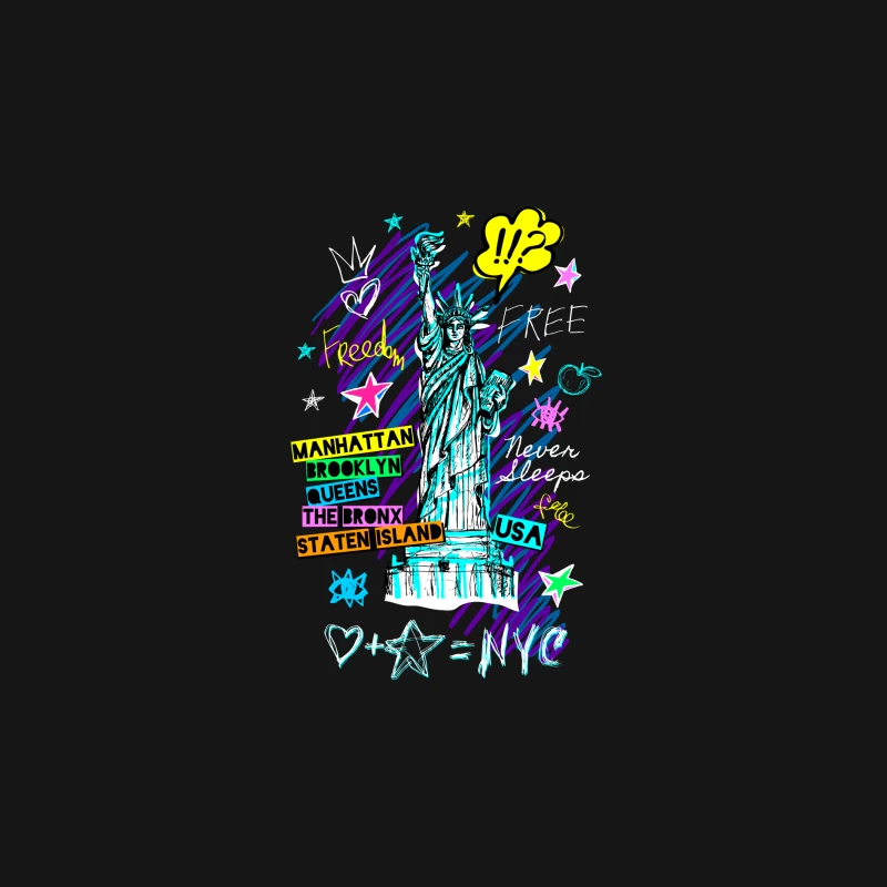Freiheitsstatue NYC Graffiti Design Herren Langarm T-Shirt