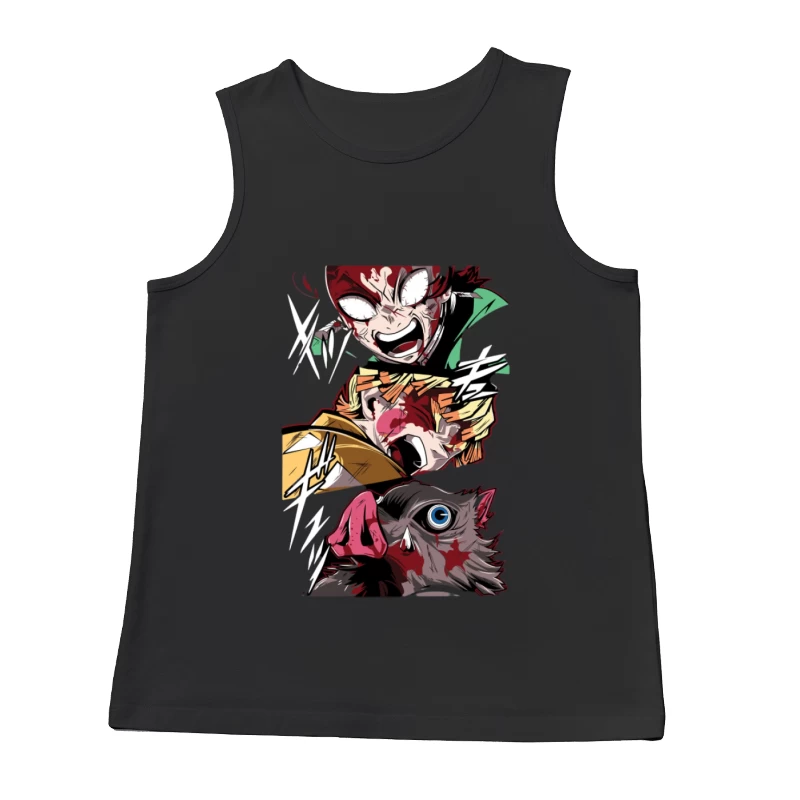 Kämpferische Anime-Charaktere Herren Tanktops