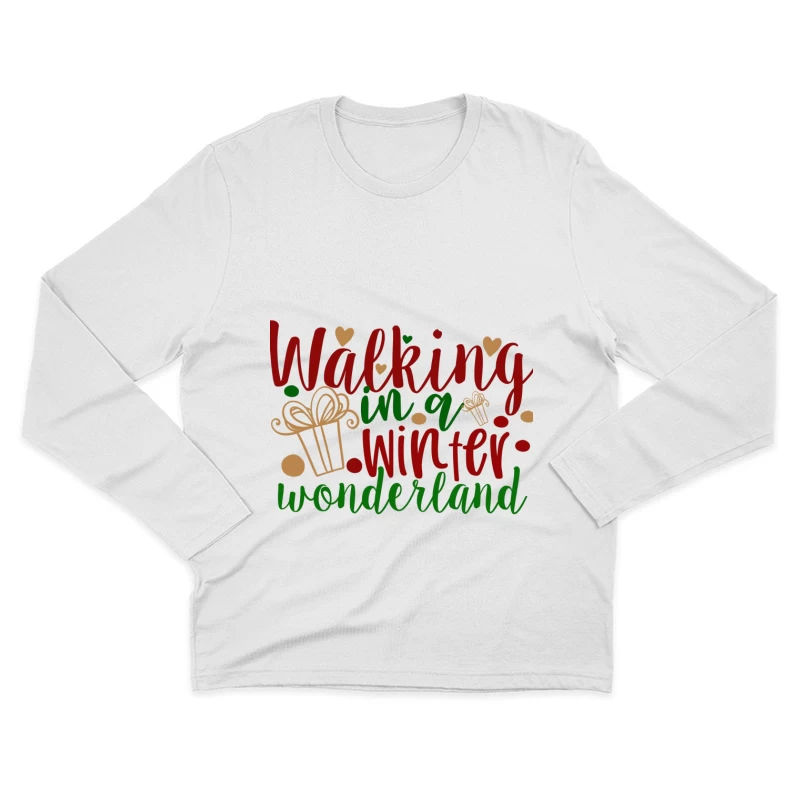 Promenade dans un Pays des Merveilles d'Hiver Homme Manches Longues T-Shirt