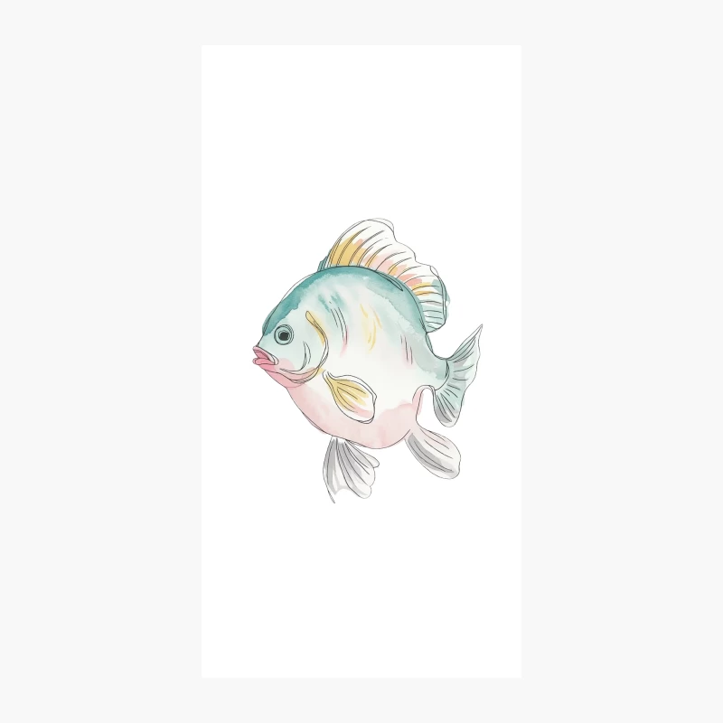 Whimsical Watercolor Tropical Fish Illustration iPhone Case