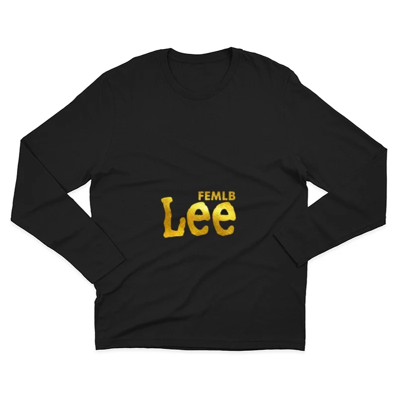 Goldener Schriftzug auf Schwarz Herren Langarm T-Shirt