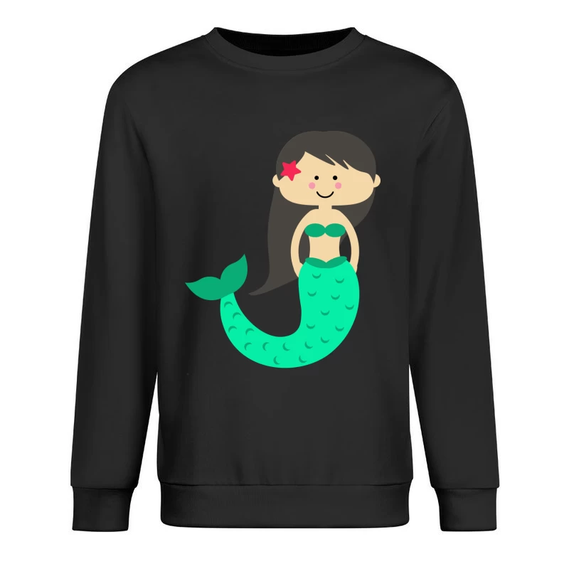 Illustration d'une petite sirène joyeuse Homme Sweat-shirt à enfiler