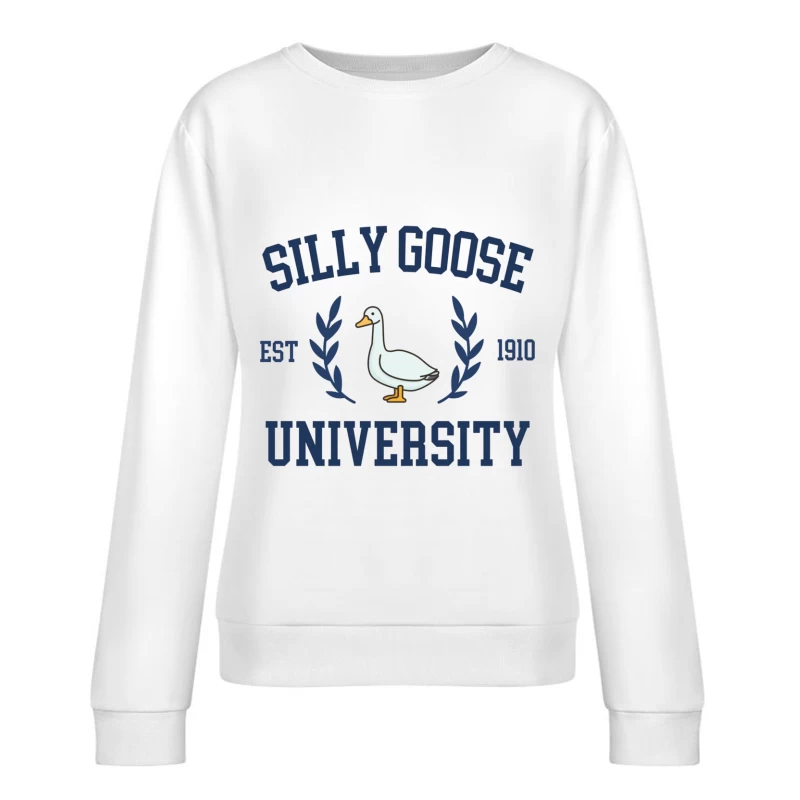 Silly Goose University Vintage-Style Logo Design Female Pullover Sweatshirt