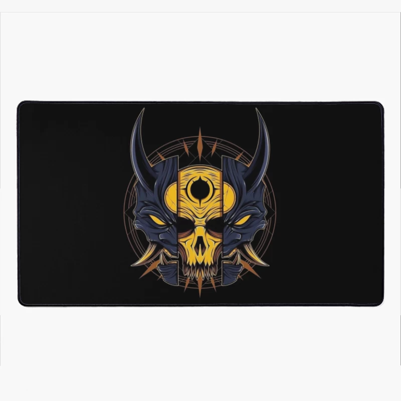 Fantasy Demon Skull Illustration Desk Mat