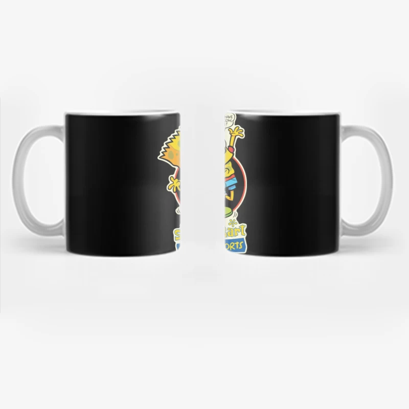 SpongeBart Squareshorts Skateboarding Character Coffee Mug