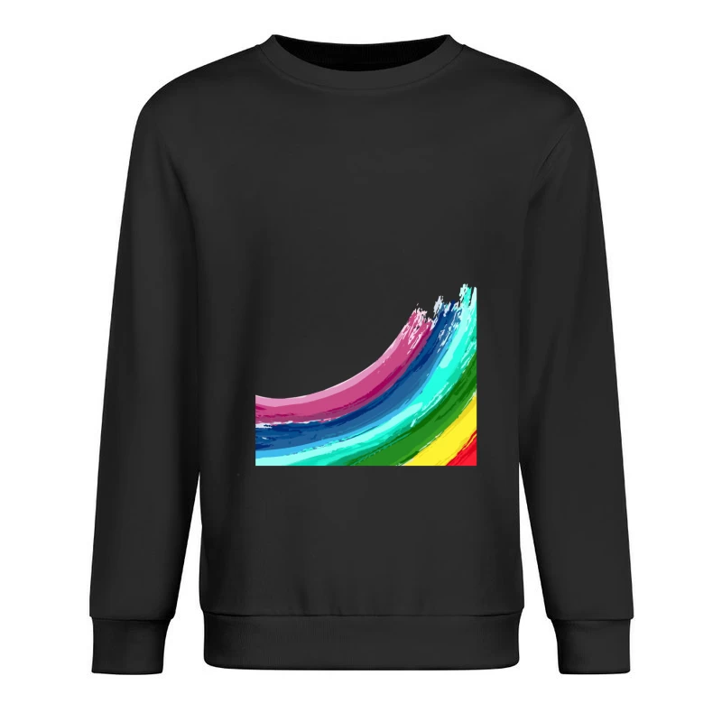 Bunte Pinselstriche auf Schwarz Herren Pullover Sweatshirt