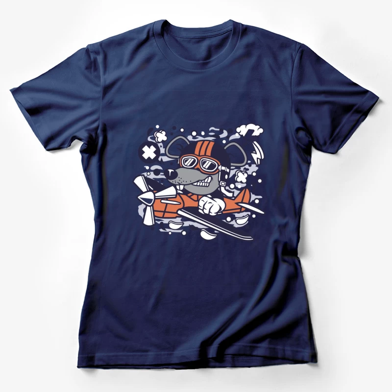 Chien pilote volant dans un avion Femme T-Shirt