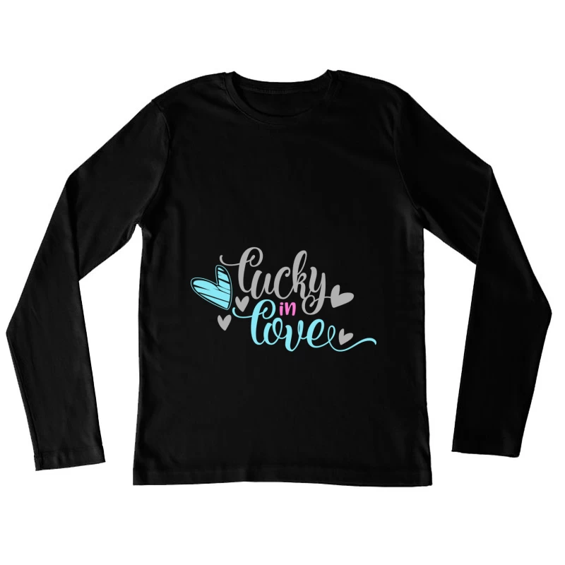 Motif chance amoureux avec cœurs Femme Manches Longues T-Shirt
