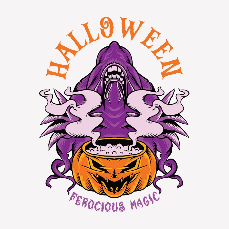 Halloween Ferocious Magic Design Male T-Shirt