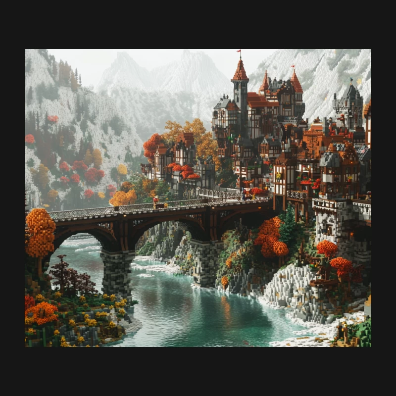 Enchanted Autumn Castle: A Medieval Fantasy Realm Mouse Pad