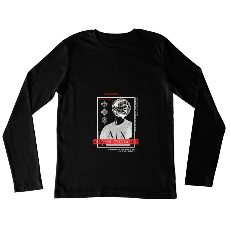 Geometrische Kunst trifft auf Mode Damen Langarm T-Shirt