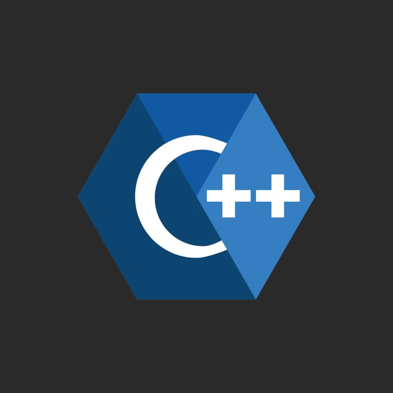 C++ Programming Language Logo in Blue Hexagon Design Baseball Cap