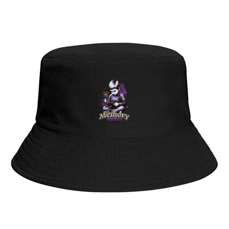 Nostalgic Memory and Sadness Artistic Illustration Bucket Hat