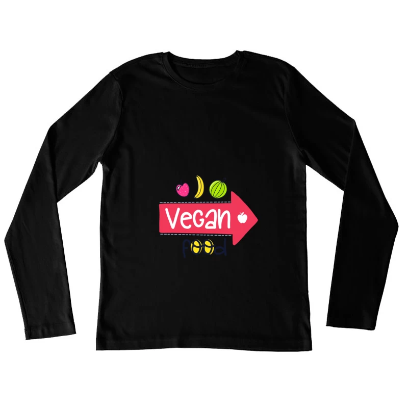 Ensemble de nourriture végétalienne colorée Femme Manches Longues T-Shirt