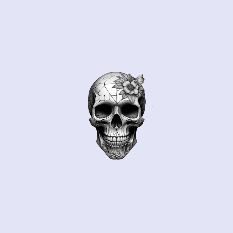 Intricate Floral Skull Design Coffee Mug