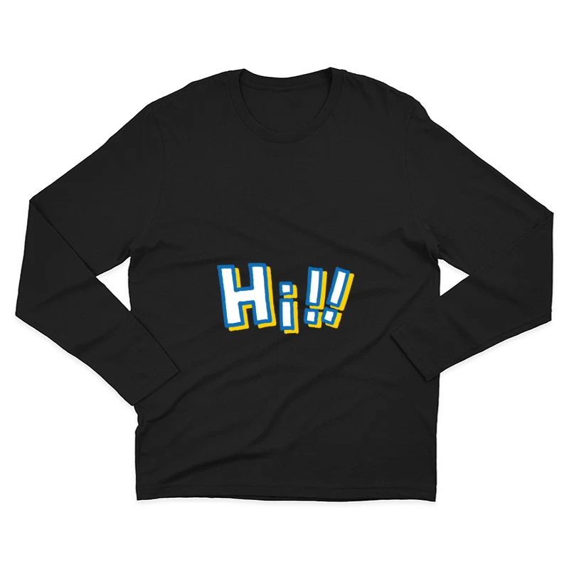 Buntes Hi! Design Herren Langarm T-Shirt